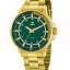 Reloj Marea Hombre Brazalete Dorado, Esfera Verde con Detalles y Agujas Doradas
